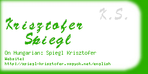 krisztofer spiegl business card